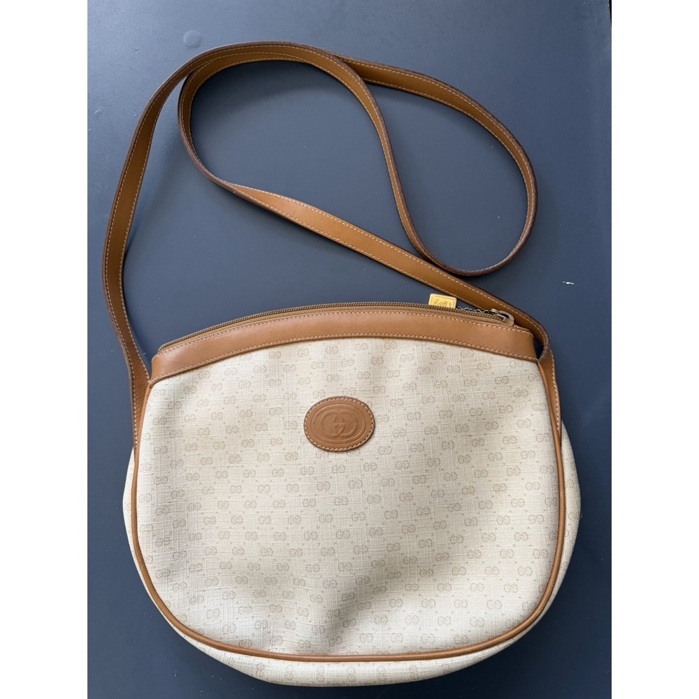 GUCCI Micro GG Supreme Shoulder Bag PVC Beige Gold 007 87 0018 Auth ki4930 - Picture 7 of 16